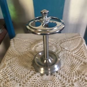 Nickel & Silver Tone Toothbrush Holder Stand